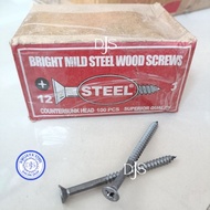 WOOD SCREW (+) 12X3" STEEL WOOD SCREW 3" STEEL WOOD SCREW