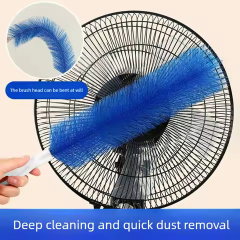 Fan Dust Removal Brush Multifunctional Fan Brush Dust Duster Bendable Screen Blinds Encrypted Cleani