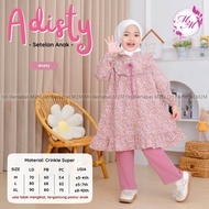 (( TERBARU • ADISTY SET KIDS )) SETELAN TUNIK PANJANG MOTIF BUNGA CANTIK // BAJU MUSLIM SETELAN ANAK