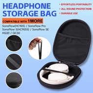 Compatible With 1MORE SonoFlow Pro S SE HQ20 QC30 Black EVA Headphone Portable Storage Case With Mes