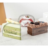 Ready Stock in MSIA Slice Cake Swiss Roll Tranparent Holder/6~8inch Cake/Semicircle Slice Cake Box/Bekas Kek Potong