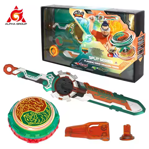 Infinity Nado 6 Split Series-Flaming Wind Dragon Tiger Deluxe Sword Launcher with Detachable Scabbar