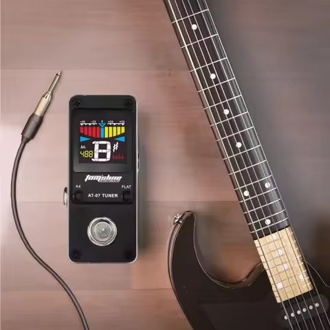 AROMA AT-07 Mini Guitar Tuner Pedal/Chromatic Tuner/True Bypass /with Color Display/for Electric Gui
