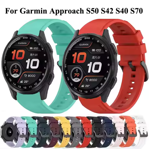 22mm 20mm Silicone Strap For Garmin Approach S50 S42 S40 S70 42 47mm Watchband For Garmin Forerunner
