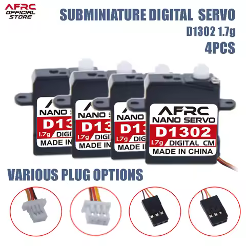AFRC-D1302 1.7g 4PCS Super micro Digital Servo JST or JR Connector For RC plane car toys Model is sp