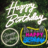 UNOLUX Happy Birthday Decoration Happy Birthday Led Light Neon Signboard for Party Decoration