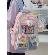 Cute Girl Ita Backpack for Women Ita Bag New Dopamine Color-Block Student School Bag Large Capacity 