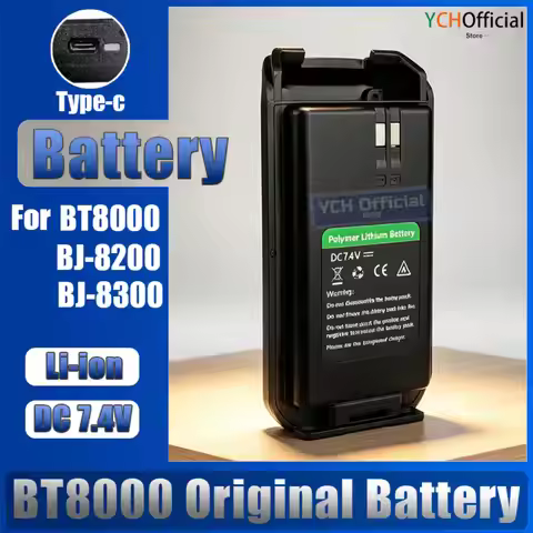 1/2PCS BT8000 Walkie Talkie Battery Replacement USB-C Charging High Capacity DC7.4V For BinTolk BJ-8