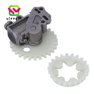 WITTEMY Chain Saw Oil Pump, Metal Compact Oil Pump Gear, Silver Round Easy to Install Oil Pump Worm 