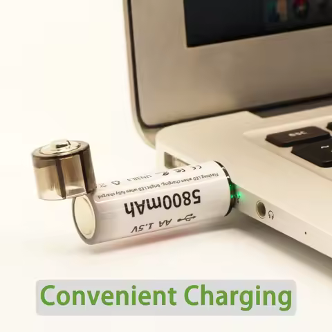 Li-ion AA New 1.5v 5800mAh USB Rechargeable Lithium AA Battery, High capacity Long lasting 1.5h Fast