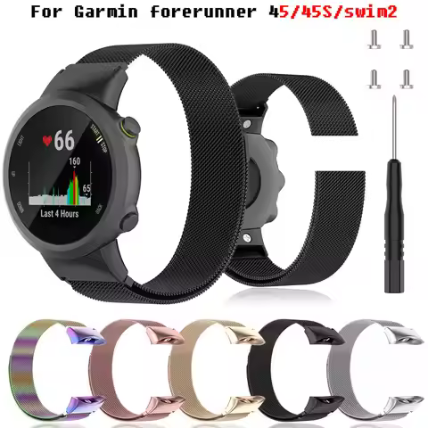 Metal Magnetic Loop band For Garmin Forerunner 45 45S Smart watch Replacement Bracelet Strap Belt Fo