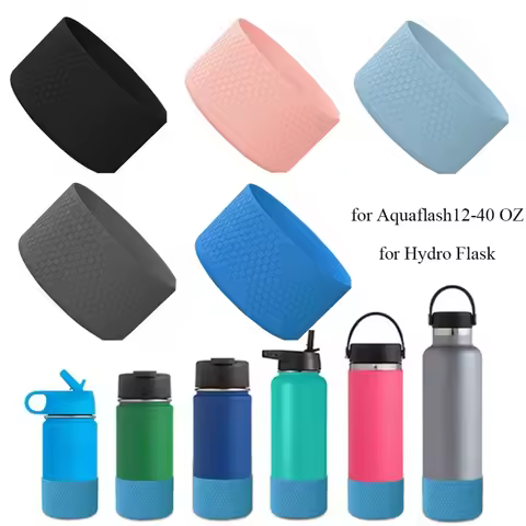 For Aquaflash HydroFlask And More 12-40 oz Anti-Slip Bottle Bottom Sleeve Cover Hexagon Texture Wate
