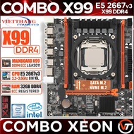 Combo X99 OEM X99H DDR4 + CPU Xeon E5 2667v3 (8N-16L) 3.2Ghz high pulse for Gaming - Emulator