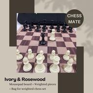 Chessmate • Staunton Premium chess set (pieces + mouse pad board + large nylon bag) Chess Set Board 