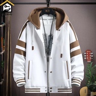 MEN'S OVERSIZED HOODIE SWEATER WHITE COMBINATION MOCHA BASIC HOODIE JUMBO S-6XL