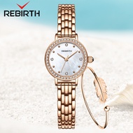 REBIRTH Jam Tangan Wanita Anti Air Ori Mewah Dan Elegan Dial Berlian Quartz Tali Stainless Steel Jam Tangan Cewek