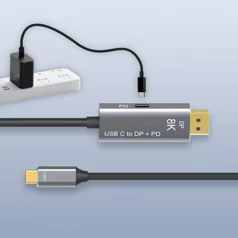 Type-C to DisplayPort 1.4 8K Cable With PD Charging 8K@60Hz 4K@144Hz USB-C to DP Bidirectional Conve