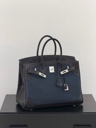 Hermes Birkin35 牛仔丹宁拼黑色马鞍 蕾丝限定 原始原膜  配件：锁具 尘袋  盒子