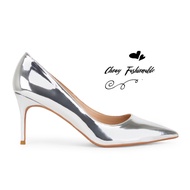 รองเท้าไซส์ใหญ่ 32-46 Silver Metallic Pointed Heel ทรงหัวแหลม สีเงิน KR0791SV