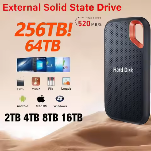 High-speed SSD 1TB External Hard Drive Portable 2TB Mobile Solid State Drive 256TB Mass External Har