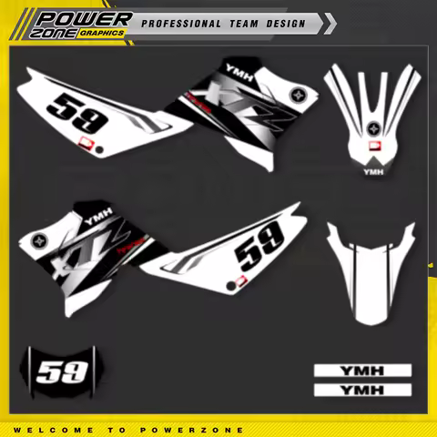 PowerZone Custom Graphics Decals Sticker Kit DECO Dekor For YAMAHA XTZ125 Customized Rider ID Number