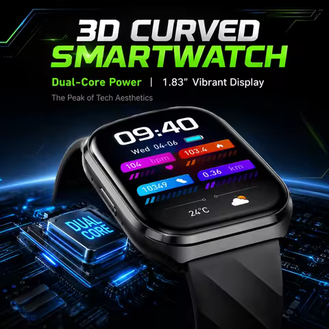 Smart Watch 1.83" IPS HD 3D Curved Screen 1000mAh Bluetooth Call IP68 Outdoor Sports Fitness Watch M