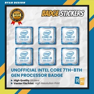 Intel Core i3 i5 i7 Gen 7 Gen 8 Logo Badge Sticker Processor Logo Sticker