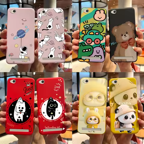 For Xiaomi Redmi 4A 5A 4X Go Case Cute Rabbit Panda Soft Silicone Back TPU Phone Cover For Xiaomi Re