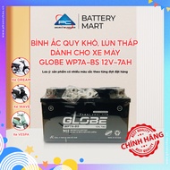 Bình Ắc Quy Khô Globe WP7A-BS 12V-7H Ắc Quy Lùn Thấp Dành Cho Xe Máy Atila Spacy Vespa Zip Môtô