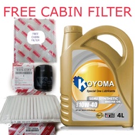TOYOTA CAMRY 2.0 2.4 ACV40 ACV50 OIL FILTER + AIR FILTER + KOYOMA 10W40 SEMI SYNTHETIC ENGINE OIL fc