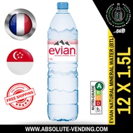 EVIAN Mineral Water 1.5L X 12 BOTTLES - FREE DELIVERY WITHIN 3 WORKGING DAYS!