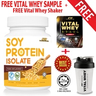 Pharmanutri Soy Protein Isolate 1kg, (Unflavor) 91% Protein+Vital Whey Sample+Shaker-Vegan Protein M