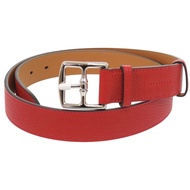 Like New Hermes Etrivière Leather Belt, RED Leather, Silver Hardware, T Stamp (2015), Red, 1878 [Pre