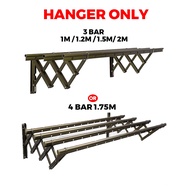 2M/1.5M X 3 BAR ALUMINIUM RETRACTABLE CLOTH HANGER (6688) OUTDOOR CLOTH HANGER WITH HANGER PENYANGKU