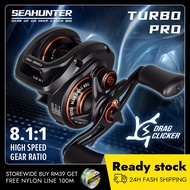 SEAHUNTER TURBO PRO 8.1:1 Reel BC Baitcasting FishingReel Pancing5+1BB7.2:1 Gear Ratio8KG Drag Click