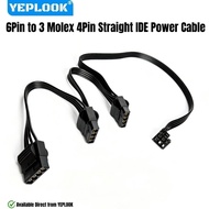 6Pin to 3 Molex 4Pin Straight, PATA PERIF IDE Power Cable for Corsair HX1200, HX1050, HX1000, HX850,