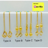 916 GOLD HEART SHAPE DROP EARINGS/SUBANG BENTUK LOVE JARUM EMAS 916-10LNW14