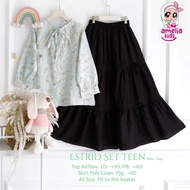 ESTRID SET TEEN Amelia Kids | Airflow Blouse + Teenage Linen Skirt Set | Girls' Clothes Ages 9 and U