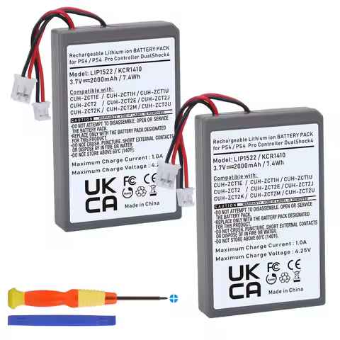 2000mAh KCR1410 LIP1522 Battery for Sony PS4 PS4Pro Slim Playstation DualShock V1 V2 Controller Firs