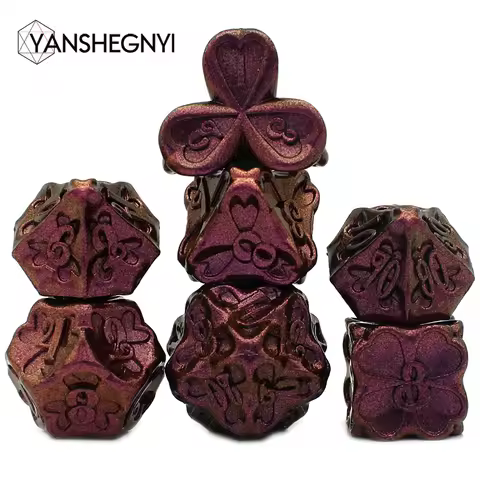 YANSHEGNYI 2023 Metal Dice 7PCs Dnd Set Solid Polyhedral D&D Dice DND For Role Playing Game Rpg Rol 