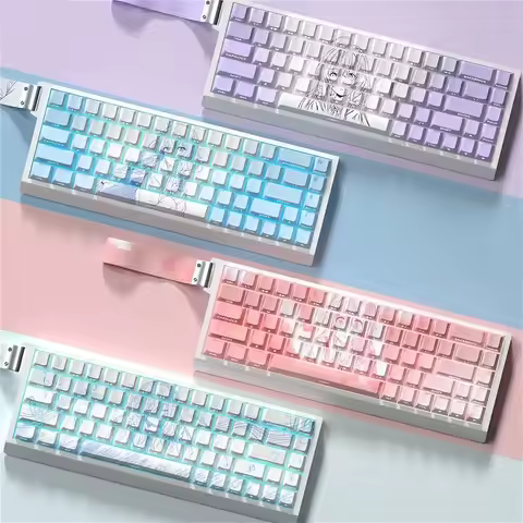 Secondary AnimeTheme KeyCaps PBT Cherry Profile Dye-sublimation KeyCaps For Riccks Rs8 ATK Rs6 Ultra