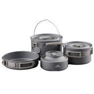 Naturehike 鋁合金露營廚具套鍋 COOKSET (CNK2450CF010) - 組合B | 適用4-7人 | 3L吊鍋+1.7L鍋+8吋煎鍋+0.8L水壺