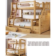 TENGYAGAO | Twin-over-Full Bunk Bed Wood Bed