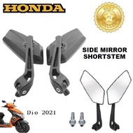HONDA Beat street Clear Side Mirror Motorcycle Accessories 1 Pair Color Black Short stem Side Mirror