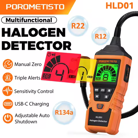 HLD01 Halogen Leak Detector High Sensitivity Freon Leak Detector R22 R410A R134A R1234YF Air Conditi