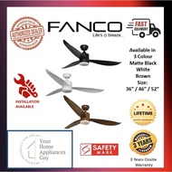 FANCO F-STAR DC Motor Ceiling Fan with 3 Tone LED Light Kit and Remote Control | Installation Available