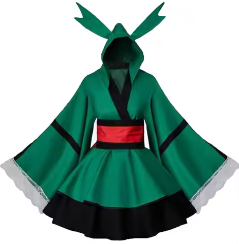 Anime Womens Costume Midoriya Izuku Deku Cosplay Costume Kimono Katsuki Todoroki Outfit Lolita Party