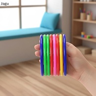 【jagu】Ready Stock Plastic Toss Ring Game Set Colorful Lattice Jump Rings for Kids Outdoor Sports Pla