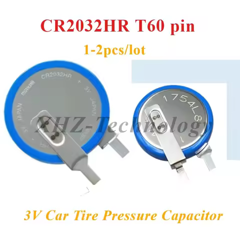 1-2pcs CR2032HR CR2032HR-T60 3V Car Tire Pressure Battery Capacitor with High Temperature Resistance