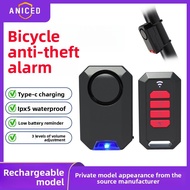 Remote Control Type Bicycle Anti-theft Alarm Multicolor Ambient Light Rechargeable Type Multifunctio